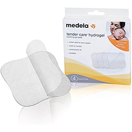Medela Soothing Gel Pads for Breastfeeding, 4 Count Pack, Tender Care HydroGel Reusable Pads, Cooling Relief for Sore Nipples from Pumping or Nursing - White