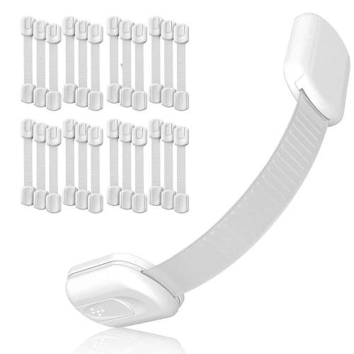 Baby Proof Me Safety Strap Locks – 24-Pack, 3M Adhesive Child Safety Latches for Cabinets, Dishwashers, Fridges, Ovens, Trash Cans, and Toilets – Stain-Free Design