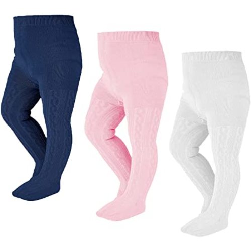 EPEIUS Baby Girl Tights Thick Cable Knit Leggings Stockings Cotton Pantyhose for Newborn Infant Toddler 3/4/5/6 Pack