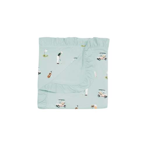 Ruffle Baby Blanket in Golf 0.5