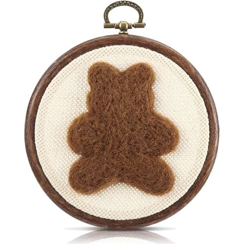 Chunful Felted Bear Nursery Wall Decor Cute Animals Bear Wall Art Decorative Artwork for Nursery Themes Bathroom Living Room Classroom Home Decoration