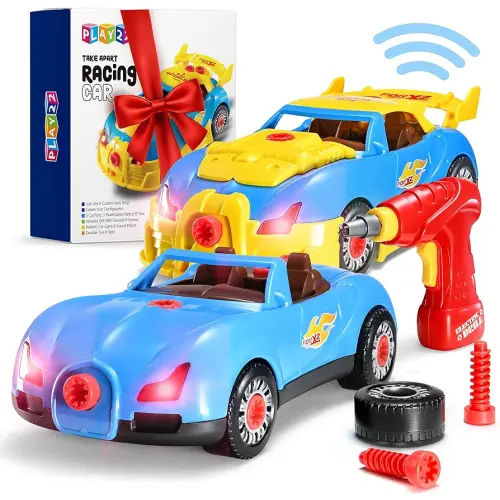 Amazon.com: Take Apart Racing Car Toys - Build Your Own Car with 30 Piece Constructions Set - Comes with Engine Sounds & Lights & Drill with Tools for Kids - Newest Version - Original - by Play22 : Toys & Games