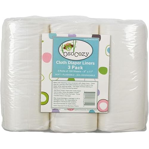 OsoCozy Flushable Diaper Liners 3 Pack