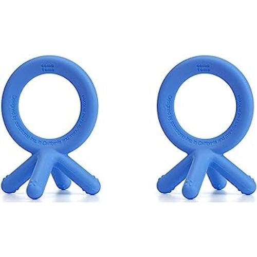 Comotomo Silicone Baby Teether, Blue