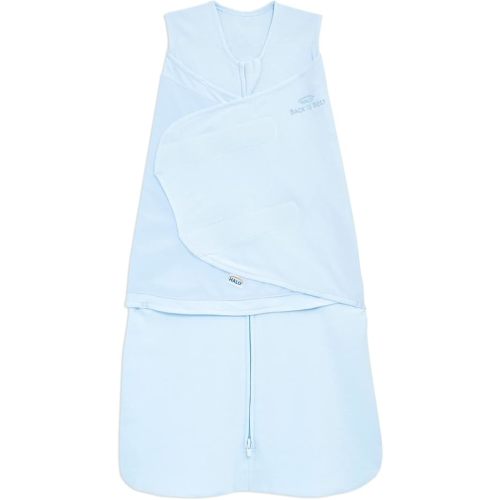 HALO 100% Cotton Sleepsack Swaddle, 3-Way Adjustable Wearable Blanket, TOG 1.5, Baby Blue, Small, 3-6 Months