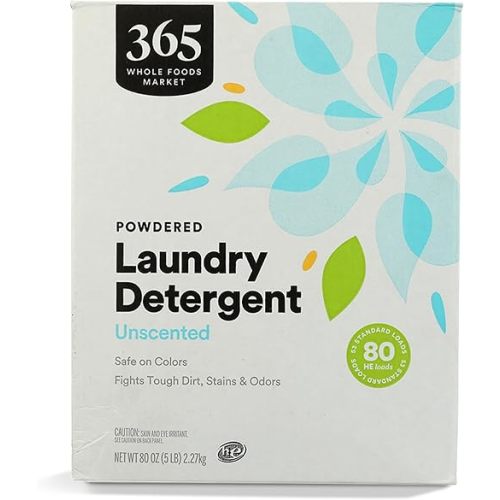365 by Whole Foods Market, Laundry Detergent Powdered Unscented, 80 Ounce