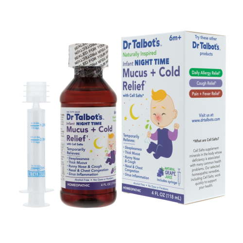 Dr. Talbot's Infant Night Time Cold and Mucus Relief Medicine with Cell Salts, Grape, 4 fl oz