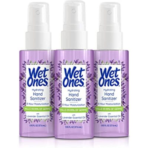 Wet Ones Hydrating Hand Sanitizer Spray Mist | Lavender-Scented Spray Hand Sanitizer Travel Size, 1.95oz (3 Pack)