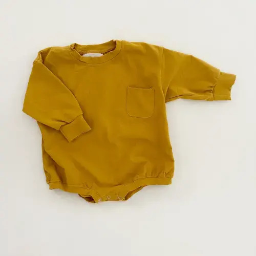 Harley Pocket Romper in Mustard – Winnie + Crew