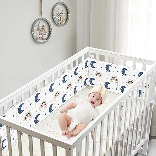 6 in 1 Breathable Mesh Liner Anti-Collision Breathable Cushioned Pads Soft Padding for Sides Padded Covers (Star Rainbow)