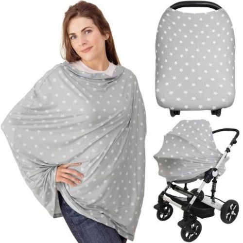 Keababies Car Seat Cover For Babies, Multi-use Nursing Cover, Infant Carseat Cover, Breastfeeding Cover, Stroller Cover (mauve)