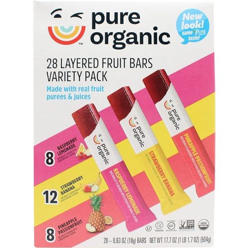 Pure Organic Layered Fruit Bars Variety Pack 28 count (Pack of 1).