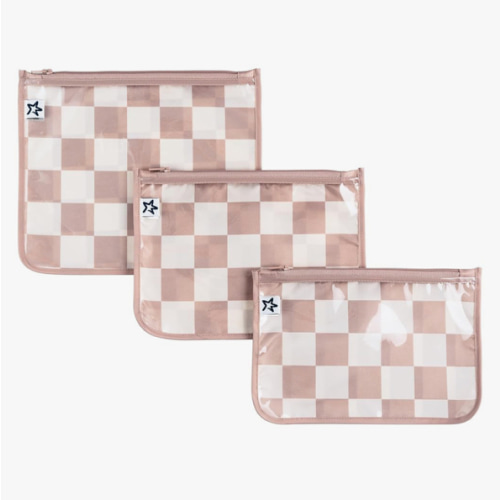 Tiny Twinkle Mess-Proof Travel Bags | TSA Airline Compliant, Zipper Closure, Clear Front Pouch, Diaper Bag Packing, Toiletry or Makeup Cosmetics Organizer