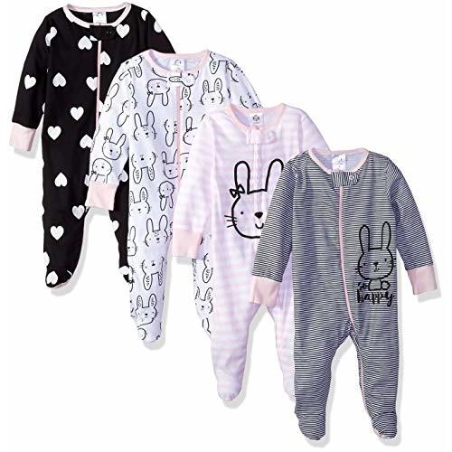 Gerber baby-girls 4 Pack Sleep 'N Play Footie