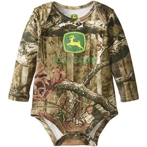 John Deere Baby Boys' Newborn Long Sleeve Trademark Bodyshirt Mossy Oak