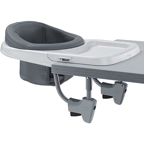 Chicco FastLock® 360 Rotating Hook-On High Chair, Portable High Chair for Babies and Toddlers, Sets up in Seconds | Charcoal/Grey
