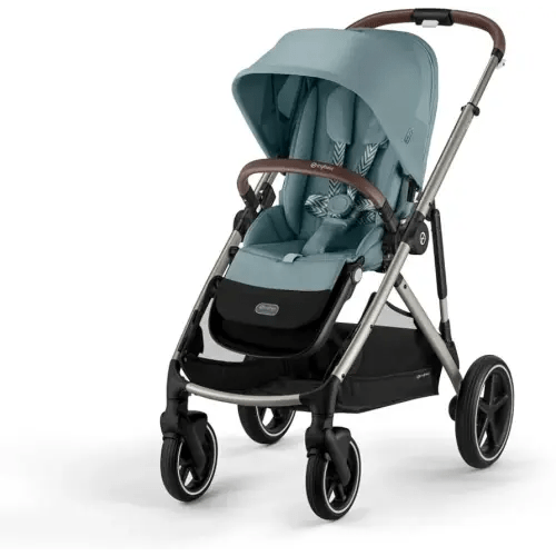 Cybex Gazelle S All-in-One Toddler and Baby Stroller with Over 20 Modular Configurations, Ergonomic Near-Flat Recline, Shopper Basket, and Compact Fold, Sky Blue