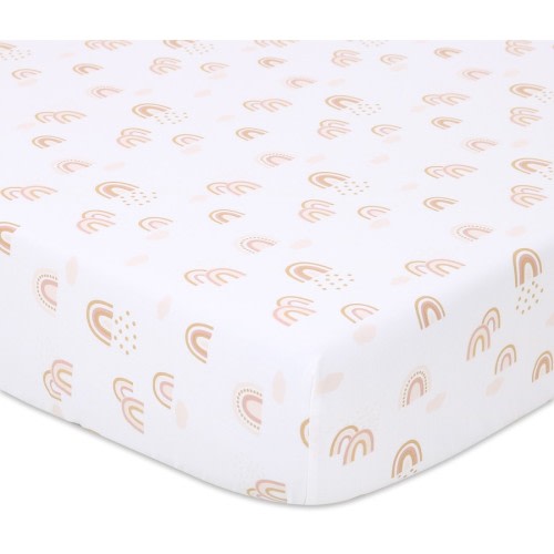 Little Haven Cotton Fitted Cot Sheet - Rainbows