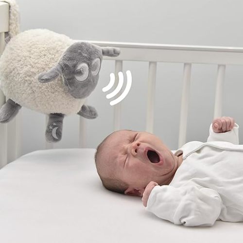 Sweet Dreamers, Ewan Deluxe with Shush - Washable Baby Sleep Aid with Cry Sensor - Grey