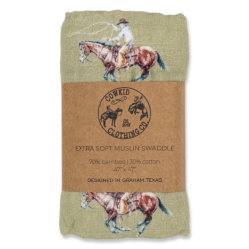 Roper Bamboo Muslin Swaddle – Cowkid Clothing Company