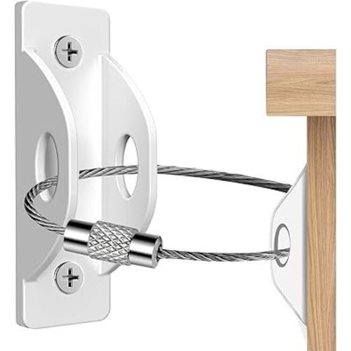 Furniture Anchors (8 Packs) Furniture Straps for Baby Proofing, Secure 450lbs Furniture to Wall Prevent Falling, Anti Tip Earthquake Metal Straps for Child and Pet Safety, White