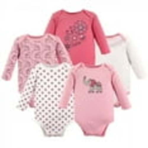 Hudson Baby Cotton Long-Sleeve Bodysuits, 5-Pack, Newborn- 24 Months