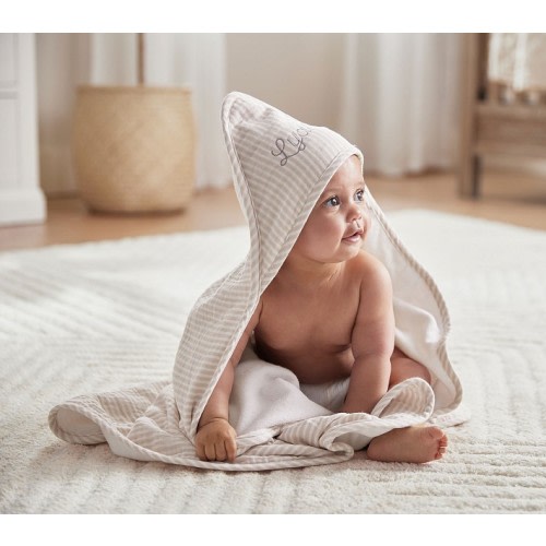 Oxford Stripe Baby Hooded Towel