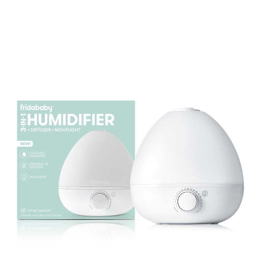 Frida Baby 3-in-1 Humidifier, Vaporizer for Infants & Kids, Essential Oil Diffuser, Nightlight, 0.5 Gallon, White