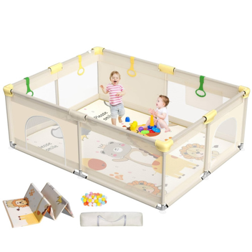 CoziBB Baby Playpen with Mat, 71" × 59" Extra Large Playpen for Toddler, Play Yard, Baby Fence Play & Sleep Area for Indoor & Outdoor