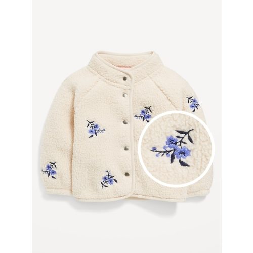 Mock-Neck Sherpa Snap-Button Jacket for Baby