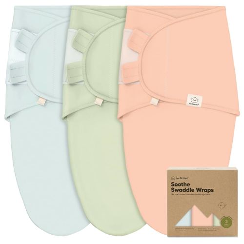 KeaBabies 3-Pack Organic Baby Swaddle Sleep Sacks - Swaddles for Newborns, Infant 0-3 Months, Baby Girls, Boys, Soft & Snug Newborn Sleep Sack, Nursery Swaddling Blankets (Mellow)