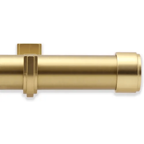 BlastHome™ Luxury 3.5 ft Custom Curtain Rod – 1 1/4" Large Diameter – Premium Brackets & Endcaps – Nonadjustable Rods Connect for a Seamless Look – Brushed Gold Finish