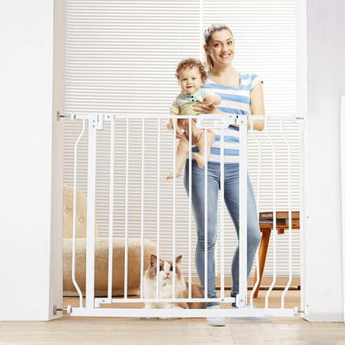 "BENTISM 30"" Baby Gate, Auto Close, Easy Walk Through, Fits 29.5""-39"" Openings, White"