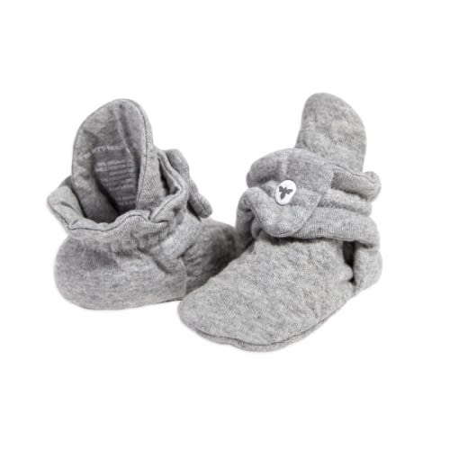 Quilted Bee Grey Organic Baby Booties - 3 to 6 M