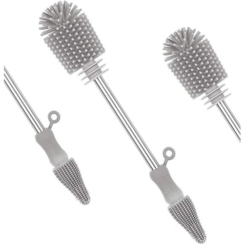 Amazon.com : haakaa Cleaning Brush Silicone Bottle Brush Double-Ended Soft Silicone Bristles for Breast Pumps, Breast Milk Collectors, Baby Bottles, Teats, Breastmilk Storage Bags, Detachable - Grey, 1pk : Baby