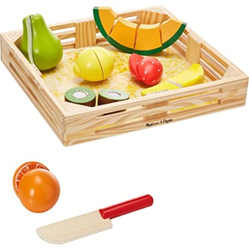 Toy: Melissa & Doug Cutting Fruit Set - Wooden Play Food Kitchen Accessory, Multi - Pretend Play Kitchen Accessories, Wooden Cutting Fruit Toys For Toddlers