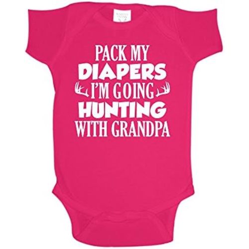 Pack My Diapers I'm Going Hunting with Grandpa Baby One Piece or Toddler T-Shirt