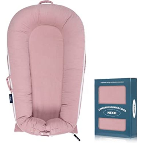 Corduroy Lounger Cover for Dockatot Deluxe+ Docks | MEXXI Breathable Cotton Baby Lounger Extra Cover | Hypoallergenic Baby Nest Replacement Cover (Cover Only) (Corduroy, Flamingo)