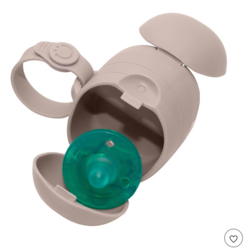 Ubbi On-The-Go Dual Pacifier Holder, Keep's Baby's Binkies Clean and Accessible, Portable for Travel, Diaper Bag Accessory Must Have for Newborns, Taupe, 2-Pack