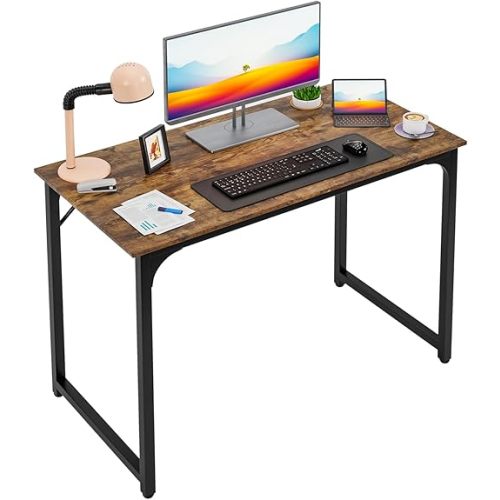 PayLessHere 32/39/47 inch Computer Desk Study Writing Table, Adjustable feet, Modern Furniture for Home Office (1, Brown, 39 inch)