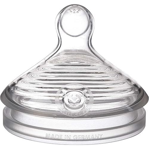 NUK Simply Natural Baby Bottle Nipples - Medium Flow, Silicone, Extra Soft, Anti-Colic Air System, BPA-Free, Pack of 2