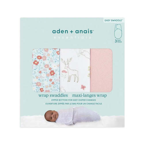 aden + anais Fairy Tale Flowers 3pk wrap swaddles
