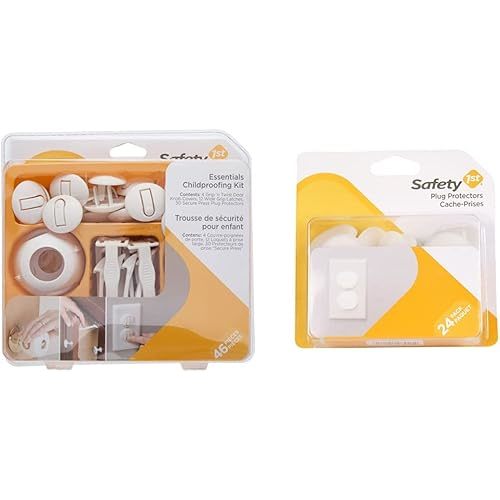 Safety 1st Essentials Child Proofing Kit, 46-Piece + Safety 1st Plug Protectors, Pack of 24