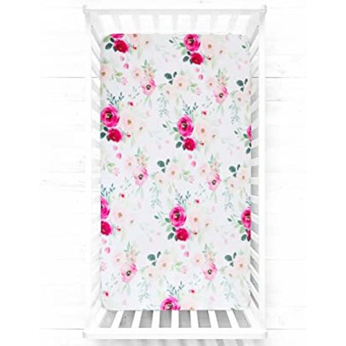 Fitted Crib Sheet Girls Floral Crib Sheet for Standard Crib and Toddler Mattresses