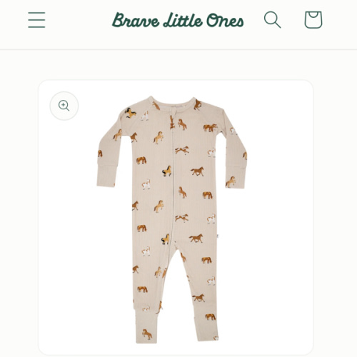 Horses Small Ribbed Zip Romper
