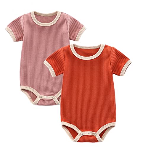 Jimonda Baby Bodysuit, Baby Girls Boys Romper,Gender Neutral Baby Clothes, Organic Cotton,Pack of 2