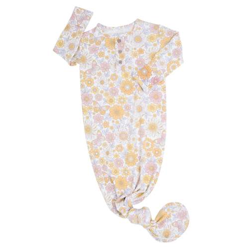 Retro Vintage Flowers Baby Receiving Gown