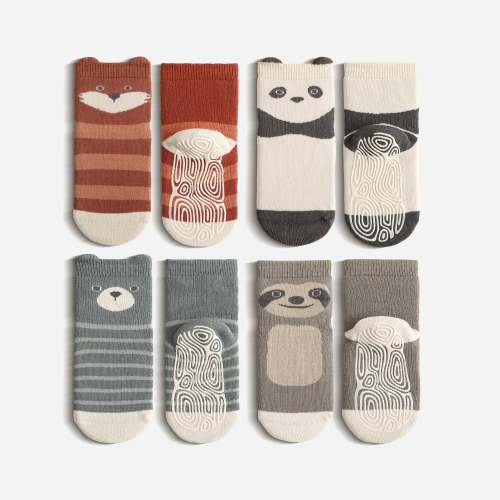 New- Critter Crew II, Extra Warm- 4 Pairs of Stay-On Baby & Toddler Non-Slip Socks – LittleYogaSocks