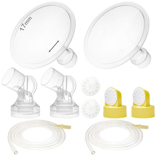 Nenesupply Pump Parts with 21mm Flanges Compatible with Medela Pump in Style Breastpump Not Original Medela Pump Parts Include Compatible Flange Breastshield Connector Valve Membrane Tubing