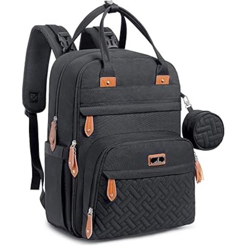 BabbleRoo Unisex Diaper Bag Backpack, Black